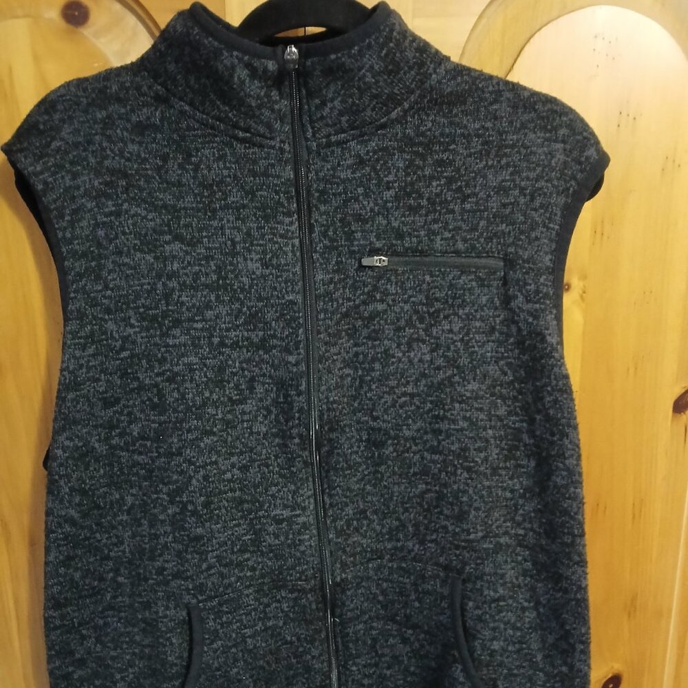 John Bartlett Consensus Vest, Men's Medium, Black Heather, Full Zip, Pockets
